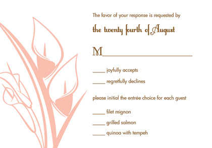 Simple Lilies Red RSVP Cards