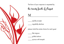 Simple Lilies Red RSVP Cards