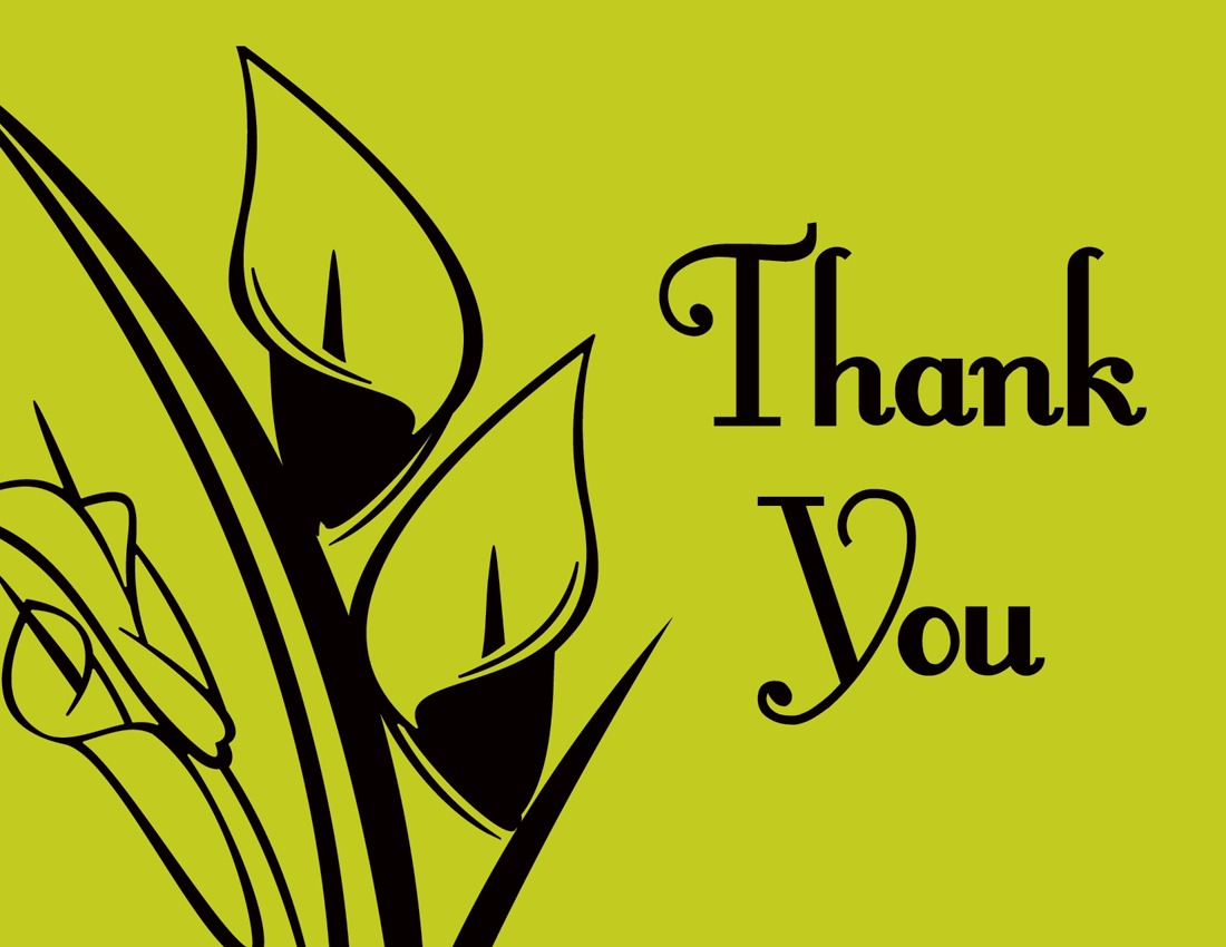 Simple Lilies Lime Thank You Cards
