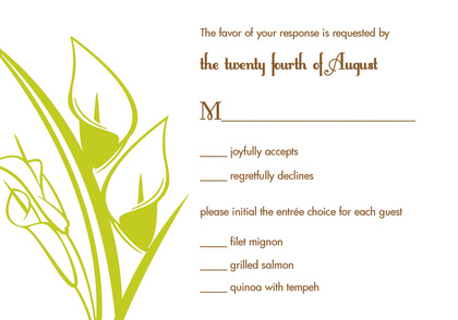 Lovely Lilies Lime Wedding Invitations