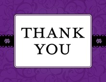 Classic Flourish Purple Thank You Cards