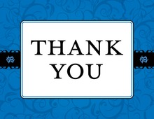 Whiskey Bottle Blue Plaid Thank You Cards