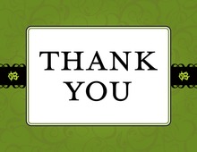 Classic Flourish Green Thank You Cards