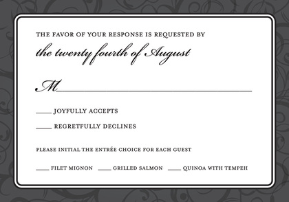 Modern Black Flourish Enclosure Cards