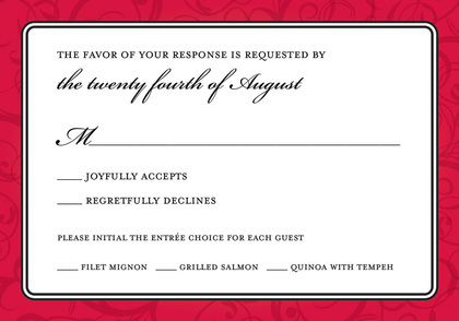 Modern Red Flourish Enclosure Cards