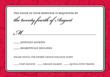 Modern Red Black Border RSVP Cards