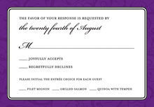 Antique Victorian Corners Grey Purple RSVP Cards