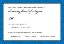 Layered Blue Vintage Borders RSVP Cards