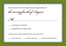 Formal Green Black Border RSVP Cards