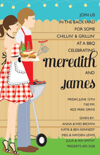 Bright Colored BBQ Duo Invitations