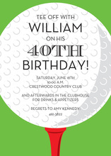 Golf Tease Simple White Invitation