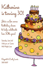 Watercolor Glowing Birthday Cake Invitations