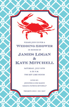 Red Flourish Silver Border Invitation