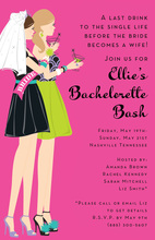 Pink Bachelorette Girls Invitations