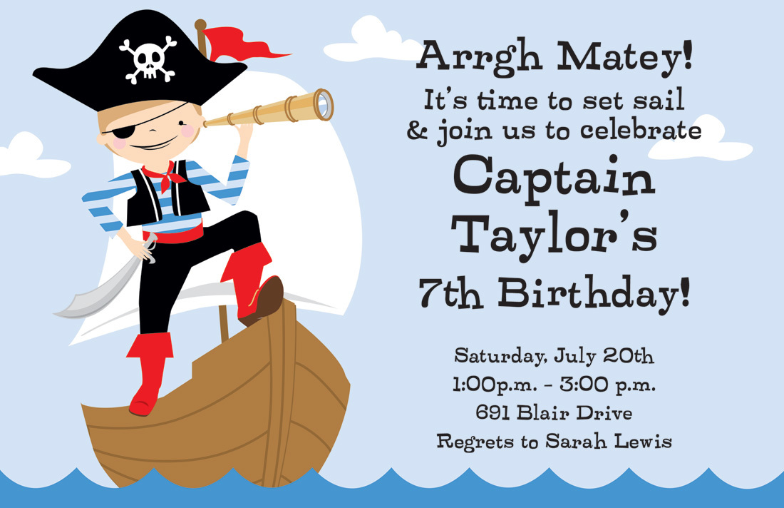 Ahoy Boy Birthday Party Invitations