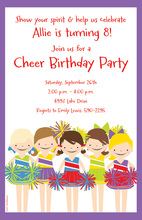 Cheerleaders Party Invitations