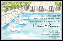 Three Green Lounge Pool Party Invitations