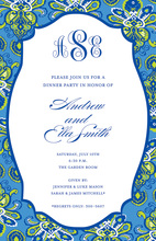 Monogram Liberty Blue Invitation