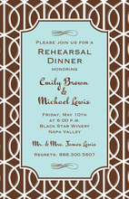 Elegant Mocha Trellis Border Invitation