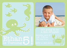 Sea Life Animals Photo Birthday Invitations