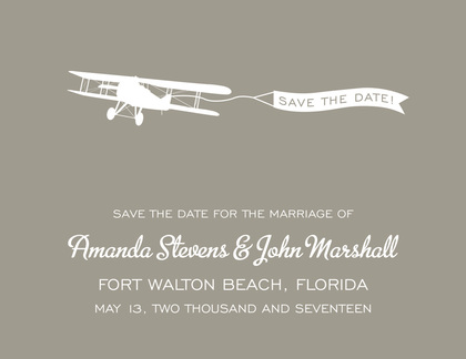 Bold Airplane Black Save The Date Invitations