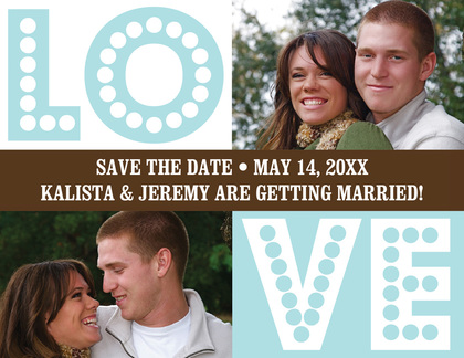 LOVE Yellow-Grey Save The Date Photo Cards