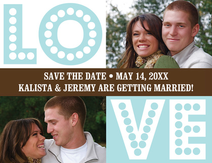 LOVE Green Save The Date Photo Cards