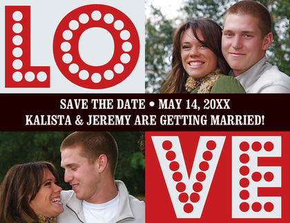 LOVE Green Save The Date Photo Cards