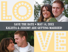 LOVE Yellow-Grey Save The Date Photo Cards