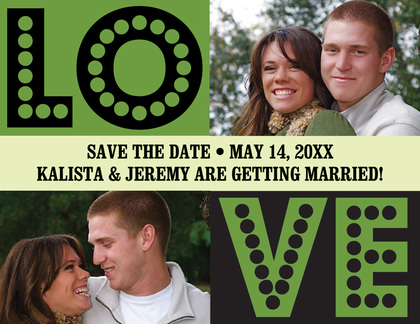 LOVE Yellow-Grey Save The Date Photo Cards