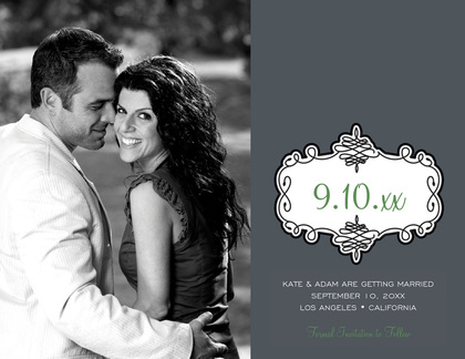 Bold Swirl Bookplate Save The Date Photo Cards