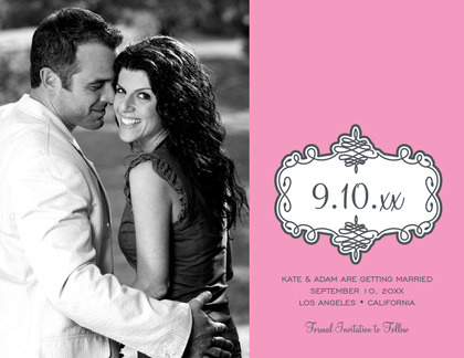 Yellow Swirl Bookplate Save The Date Photo Cards