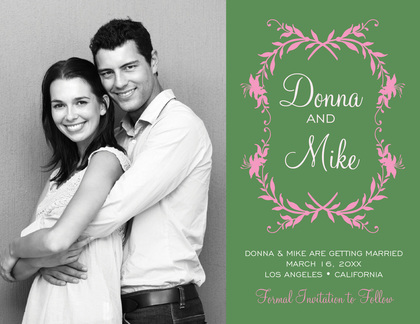 Casual Floral Bookplate Save The Date Photo Cards
