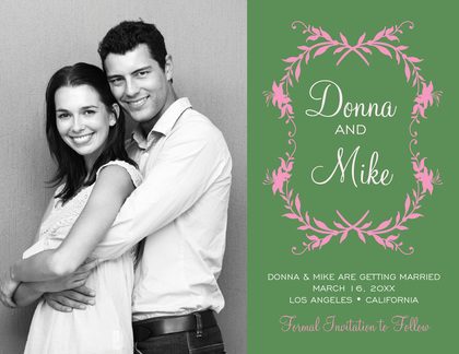 Formal Floral Bookplate Save The Date Photo Cards