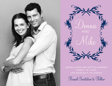 Stylish Floral Bookplate Save The Date Photo Cards