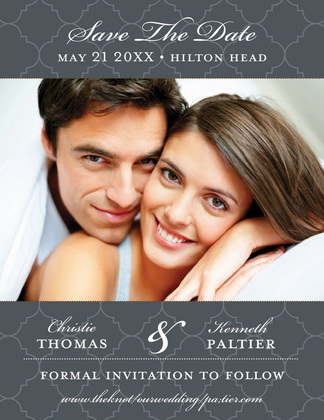 Teal Tiles Save The Date Photo Cards