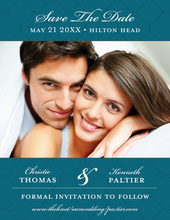 Teal Tiles Save The Date Photo Cards