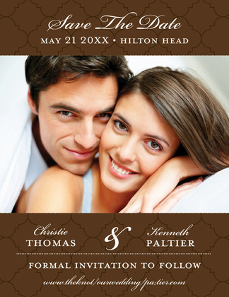 Teal Tiles Save The Date Photo Cards