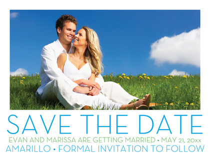 Simple Blue Save The Date Photo Cards