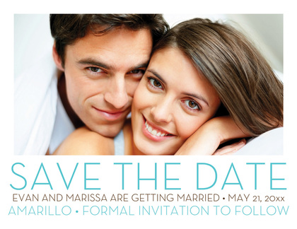 Simplified Blue Save The Date Photo Cards