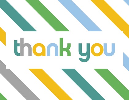 Multicolor Stripe Thank You Cards