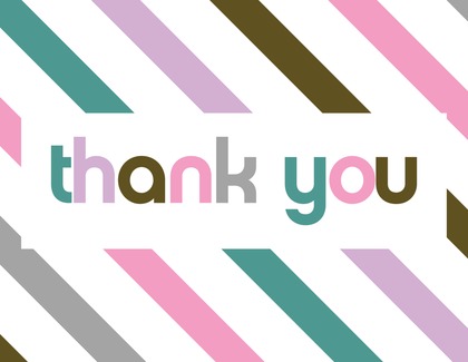 Multicolor Stripe Thank You Cards