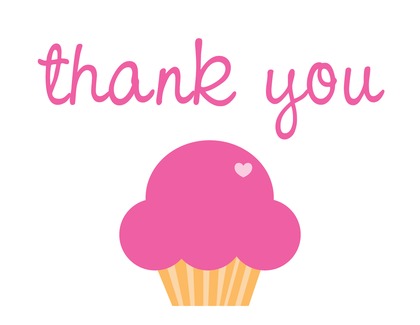Blue Star Cupcake Thank You Cards