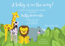 Jungle Animal Safari Chalkboard Boy Birthday Invitations