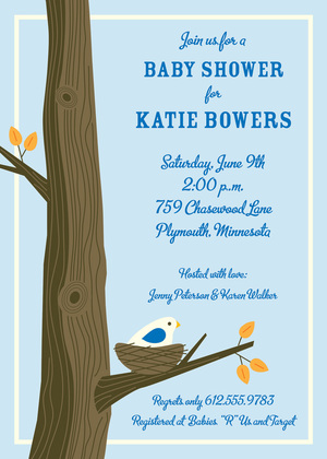 Purple Bird Nest Invitation