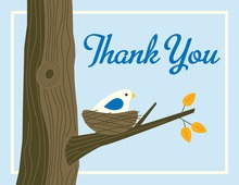 Lovely Birds Blue Thank You Cards