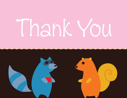 Woodland Friends Blue Thank You Cards