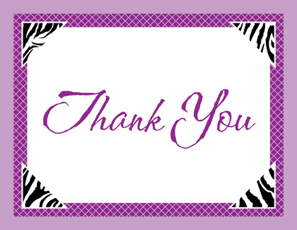 Pink Zebra Triangle Corners Pink Thank You Cards