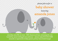 Grey Elephant Mommy Invitation