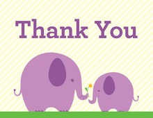Purple Elephants Thank You Cards